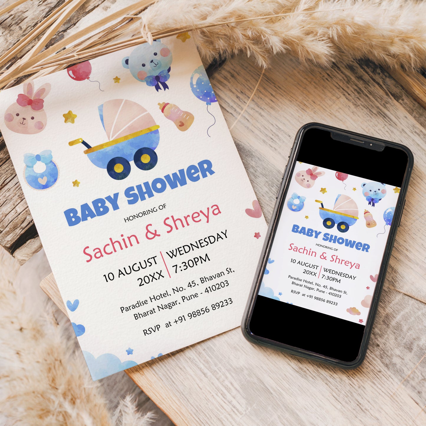 Sketching Baby Shower Invitation Template, Printable Invitation, Gender reveal, Evite, Digital Invite, BS067