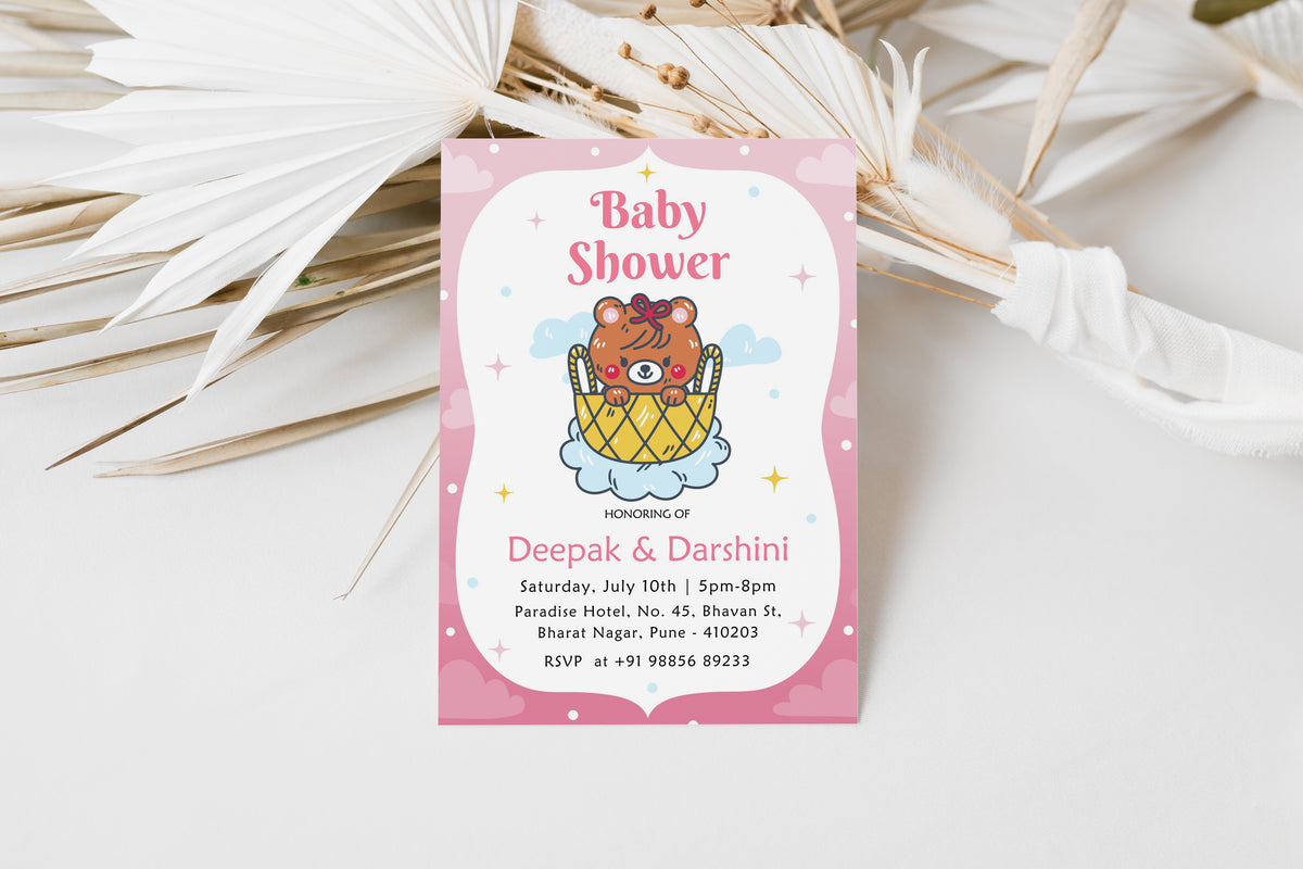 Gift Baby Shower Invitation Template, Printable Invitation, Gender reveal, Evite, Digital Invite, – BS068