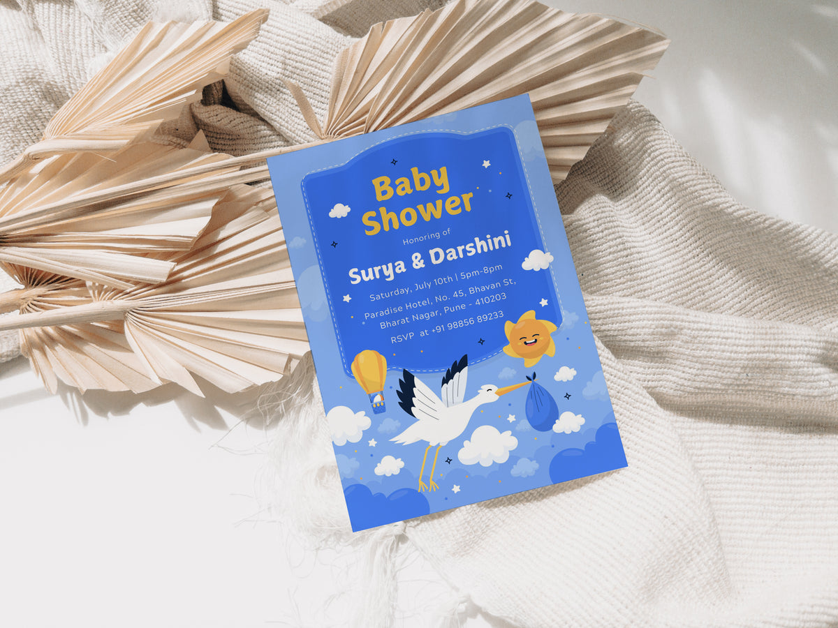 Swan Baby Shower Invitation Template, Printable Invitation, Gender reveal, Evite, Digital Invite, – BS069