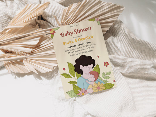 Mommy Baby Shower Invitation Template, Printable Invitation, Gender reveal, Evite, Digital Invite,  – BS070