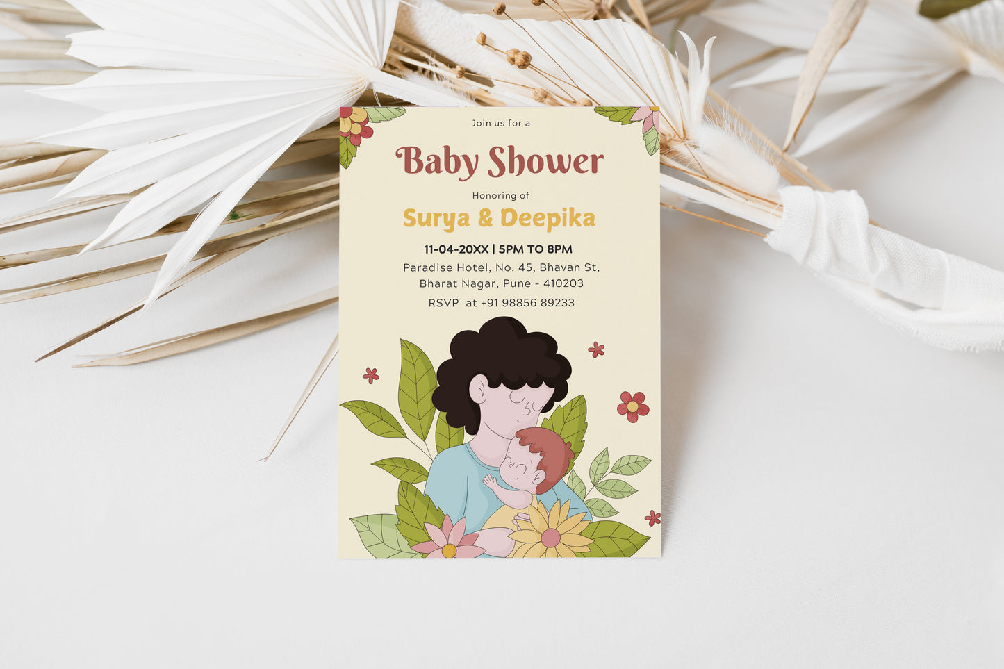 Mommy Baby Shower Invitation Template, Printable Invitation, Gender reveal, Evite, Digital Invite,  – BS070