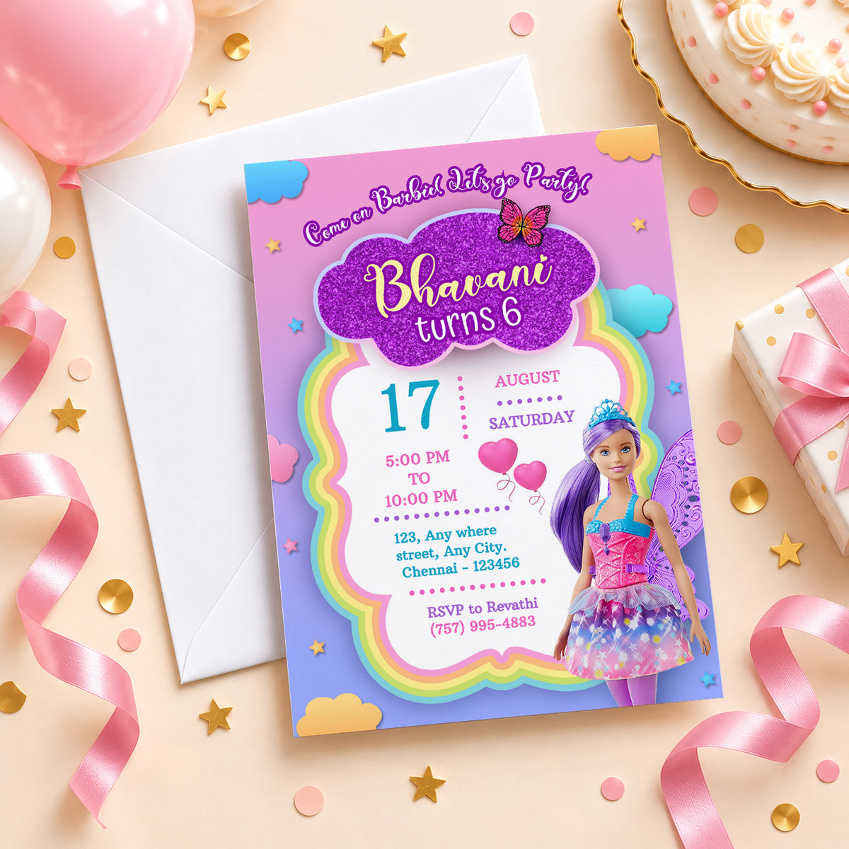 Barbie Birthday Invitation | Digital & Printed