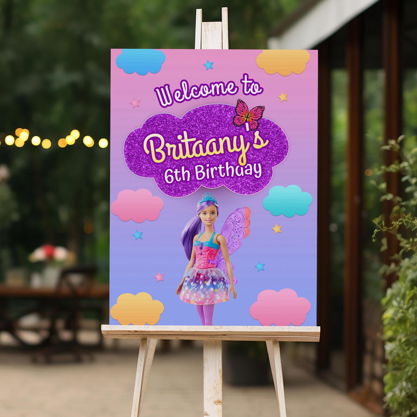 Barbie Welcome Sign, Printable Sign Board, Girl Birthday, Digital Download, Edit yourself, Corjl 0175