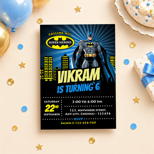 Batman Birthday Invitation | Digital & Printed