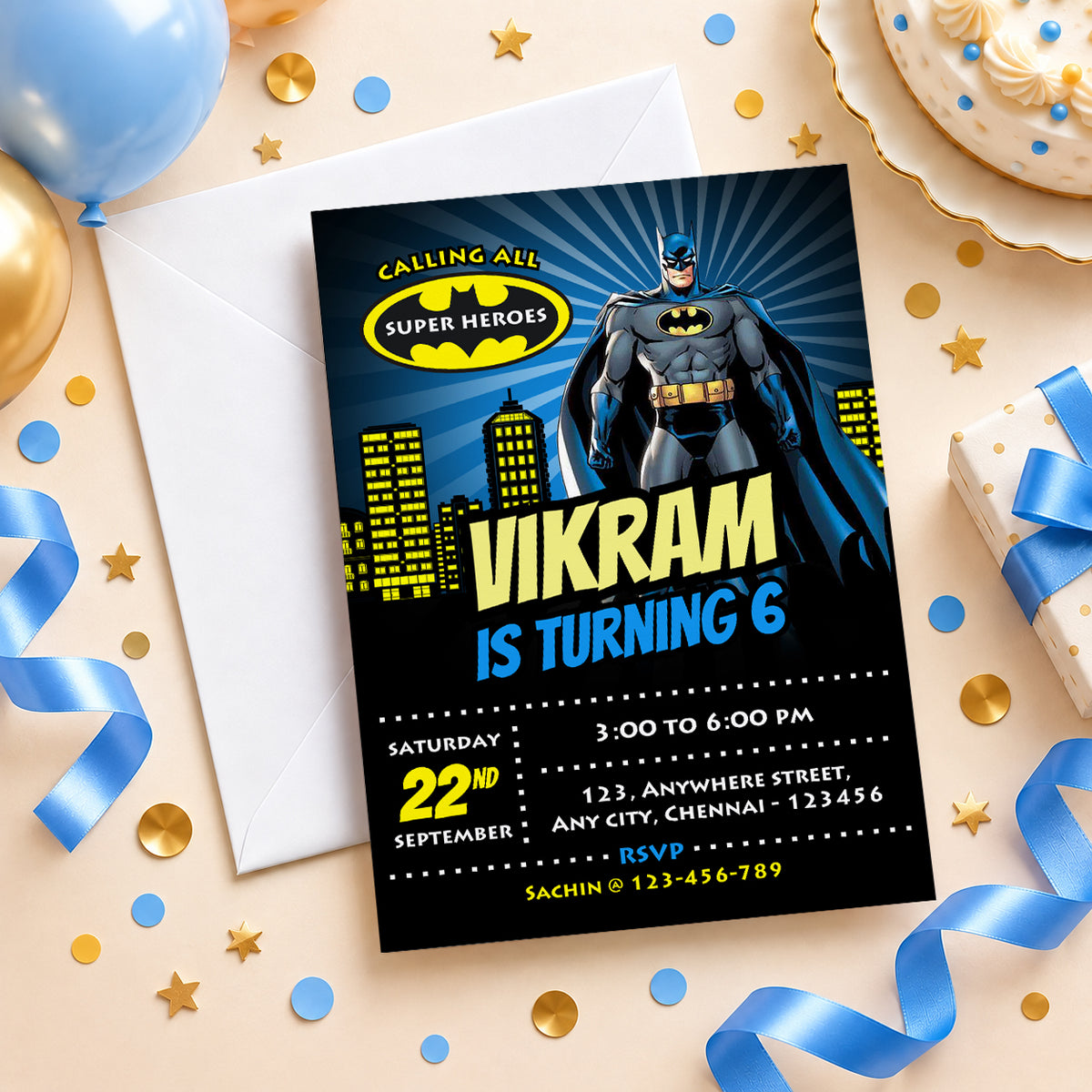 Batman Birthday Invitation | Digital & Printed