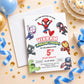 Spidey and His Amazing Friends Birthday Invitation – Personalized Superhero Birthday Invite for Kids | Digital & Printed