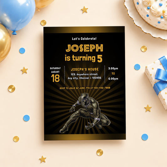 Black Panther Birthday Invitation | Digital & Printed