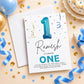 Blue Balloon One 1st Birthday Invitation| Digital & Printed