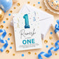 Blue Balloon One 1st Birthday Invitation| Digital & Printed