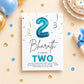 Blue Balloon Two 2nd Birthday Invitation | Digital & Printed