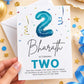 Blue Balloon Two 2nd Birthday Invitation | Digital & Printed