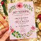Blush Watercolor Floral 60th Wedding Invitation | Digital & Printed