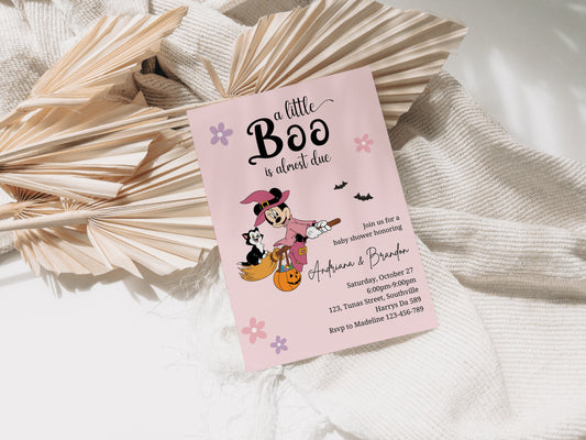 Halloween Baby Shower Invitation Minnie Baby Shower Invitation a Little Boo Baby Shower Invite Minnie Mouse Baby Shower Invite, Evite, 0650