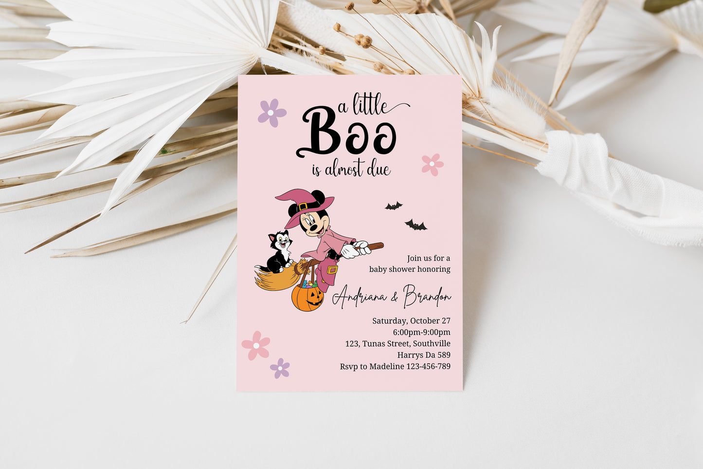 Halloween Baby Shower Invitation Minnie Baby Shower Invitation a Little Boo Baby Shower Invite Minnie Mouse Baby Shower Invite, Evite, 0650