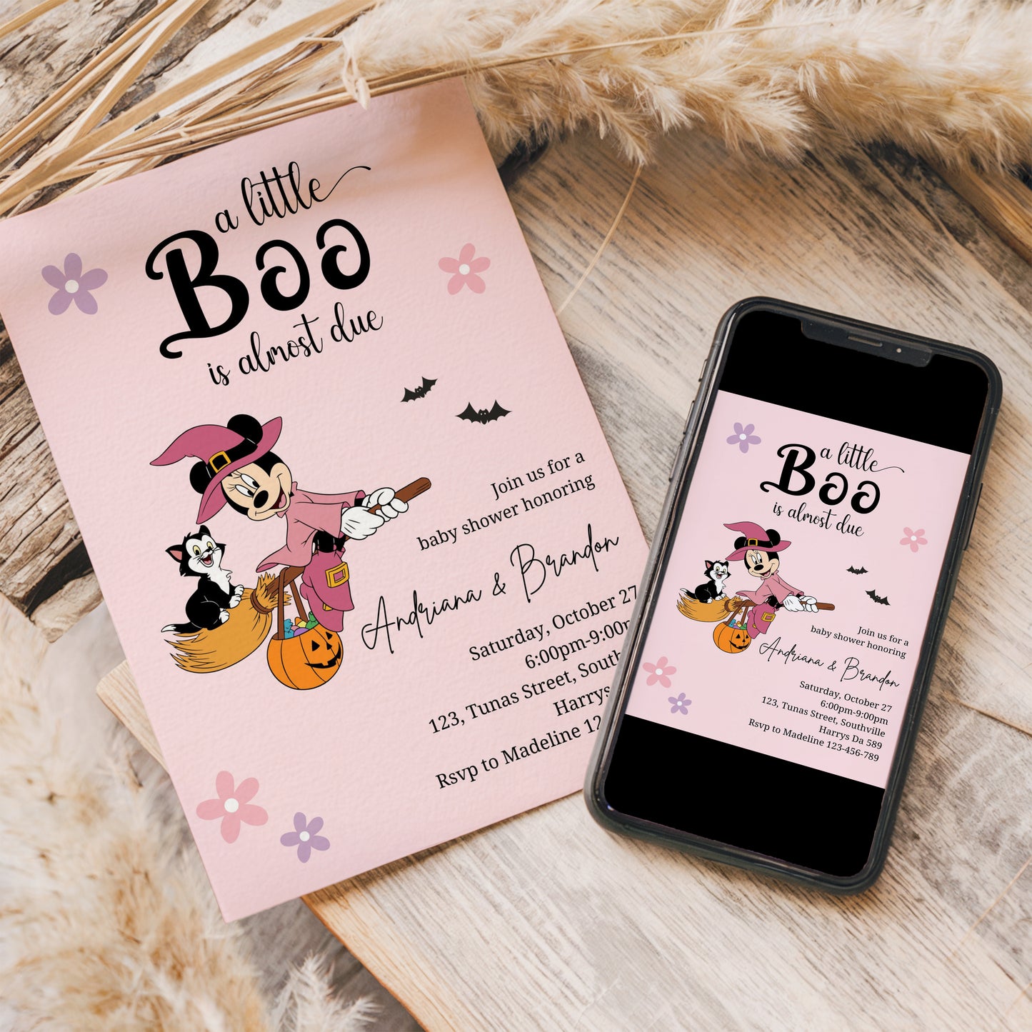 Halloween Baby Shower Invitation Minnie Baby Shower Invitation a Little Boo Baby Shower Invite Minnie Mouse Baby Shower Invite, Evite, 0650