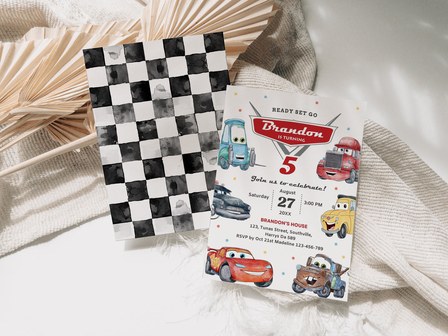 Cars Birthday Invitation Template, Printable Invitation, Boy Birthday, Evite, Digital Invite 0624