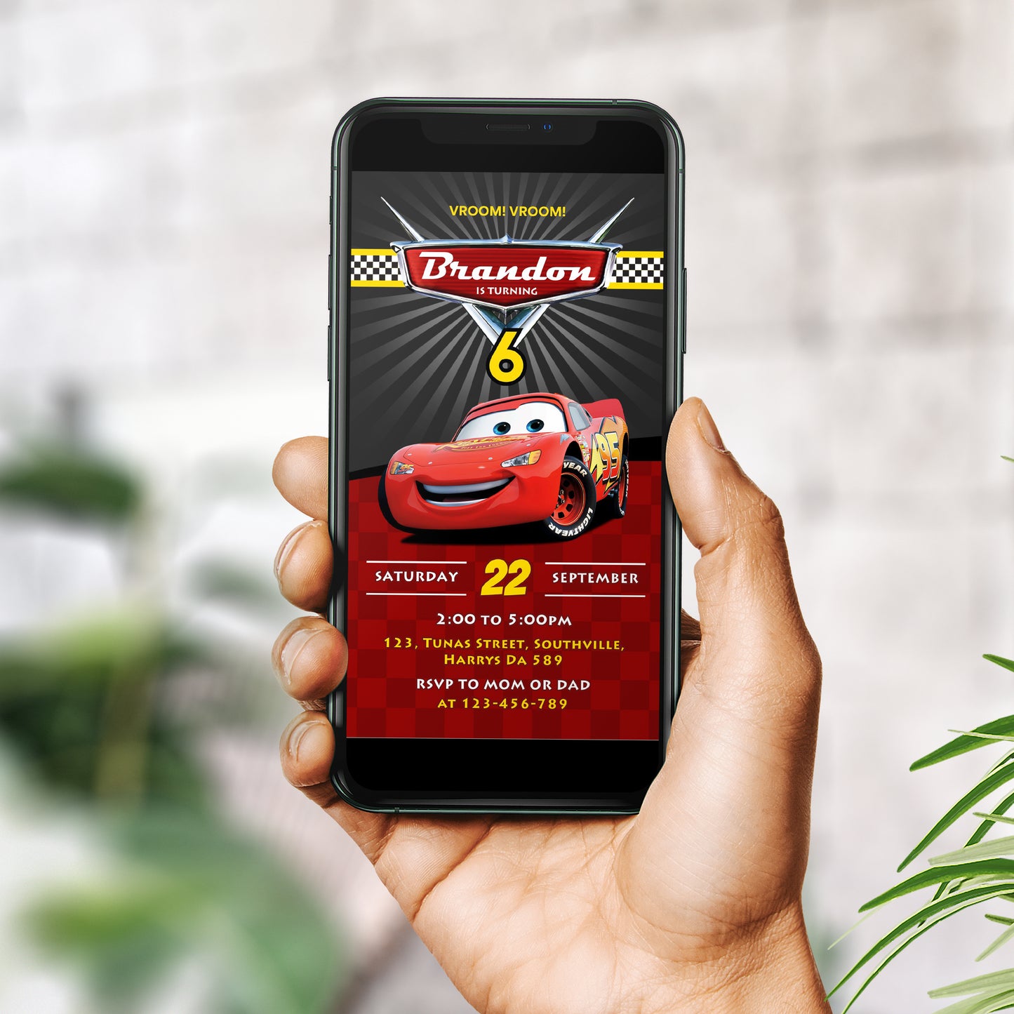 Cars Birthday Invitation Template, Boy Birthday, Evite, Digital Invite, 0015