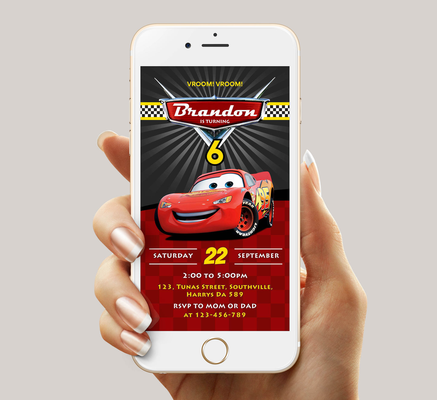 Cars Birthday Invitation Template, Boy Birthday, Evite, Digital Invite, 0015
