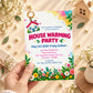 Colorful Floral Keychain Poster Housewarming Invitation | Griha Pravesh