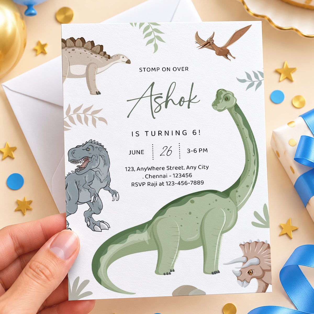 Dinosaur Birthday Invitation | Digital & Printed