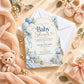 Elegant Blue Baby Shower Invitation | Digital & Printed