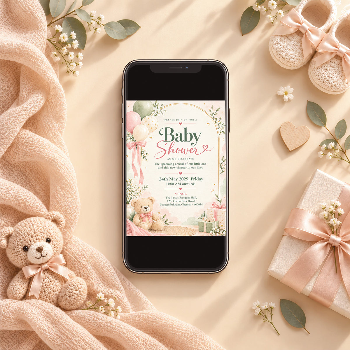 Elegant Pastel Baby Shower Invitation | Digital & Printed