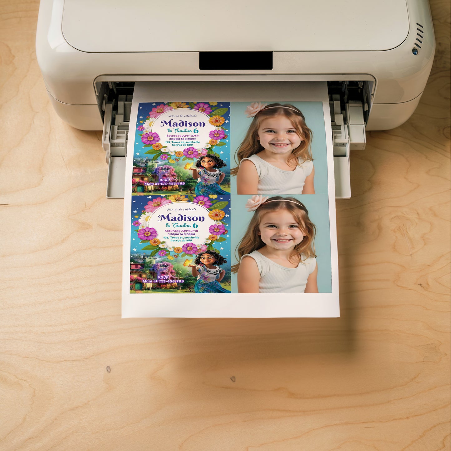Encanto Mirabel Photo Birthday Invitation Template, Printable Photo Invitation, Girl Birthday, Evite, Digital Invite, 0013