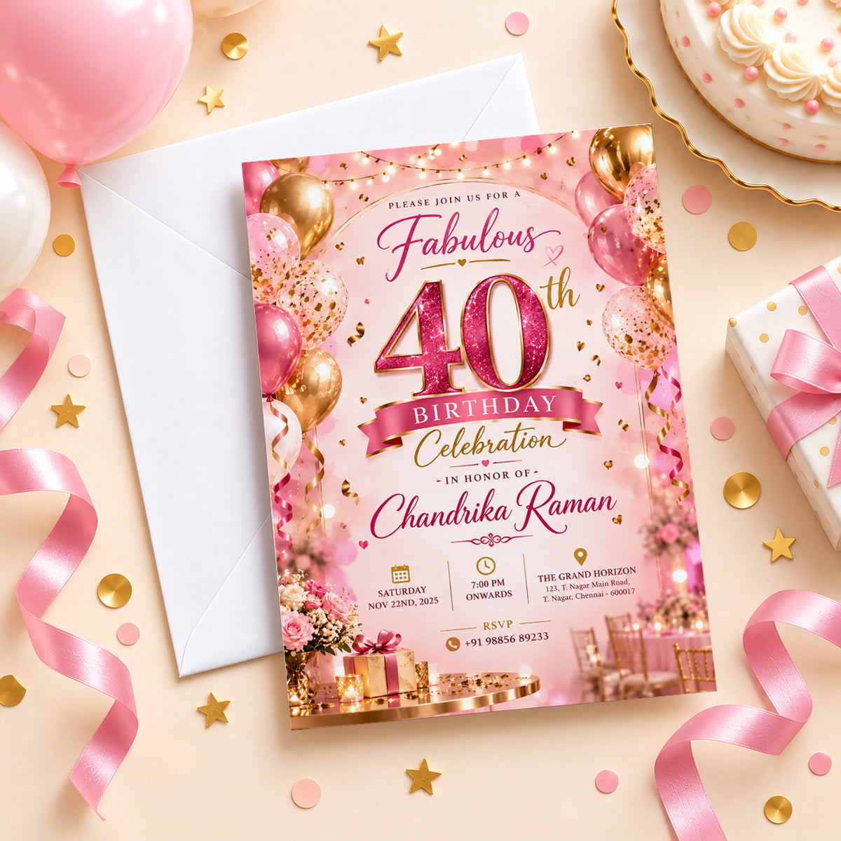 Fabulous 40th Birthday Celebration Invitation | Digital & Printed