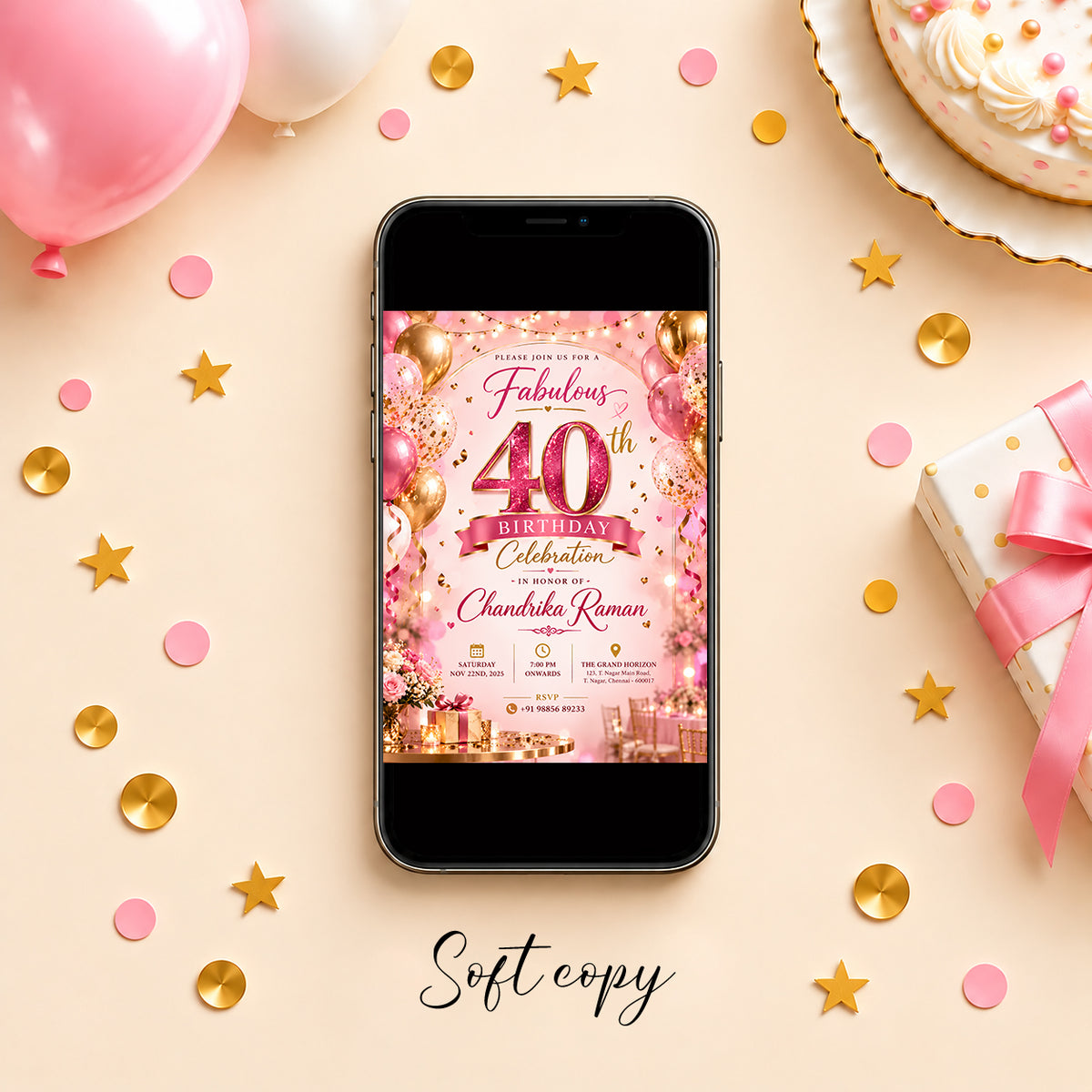 Fabulous 40th Birthday Celebration Invitation | Digital & Printed