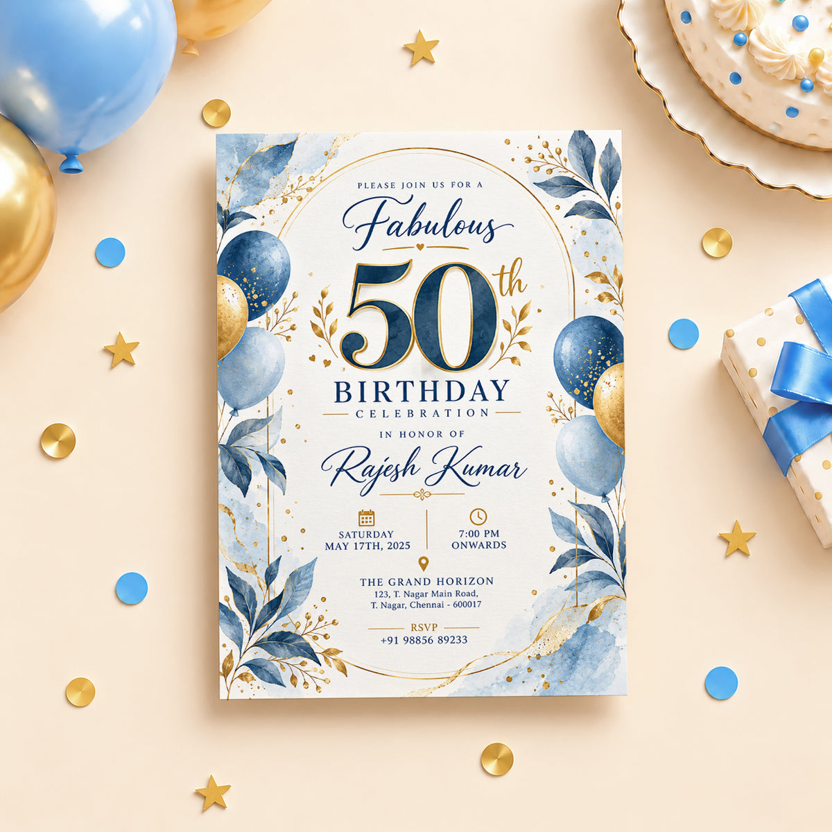 Fabulous 50th Birthday Celebration Invitation | Digital & Printed