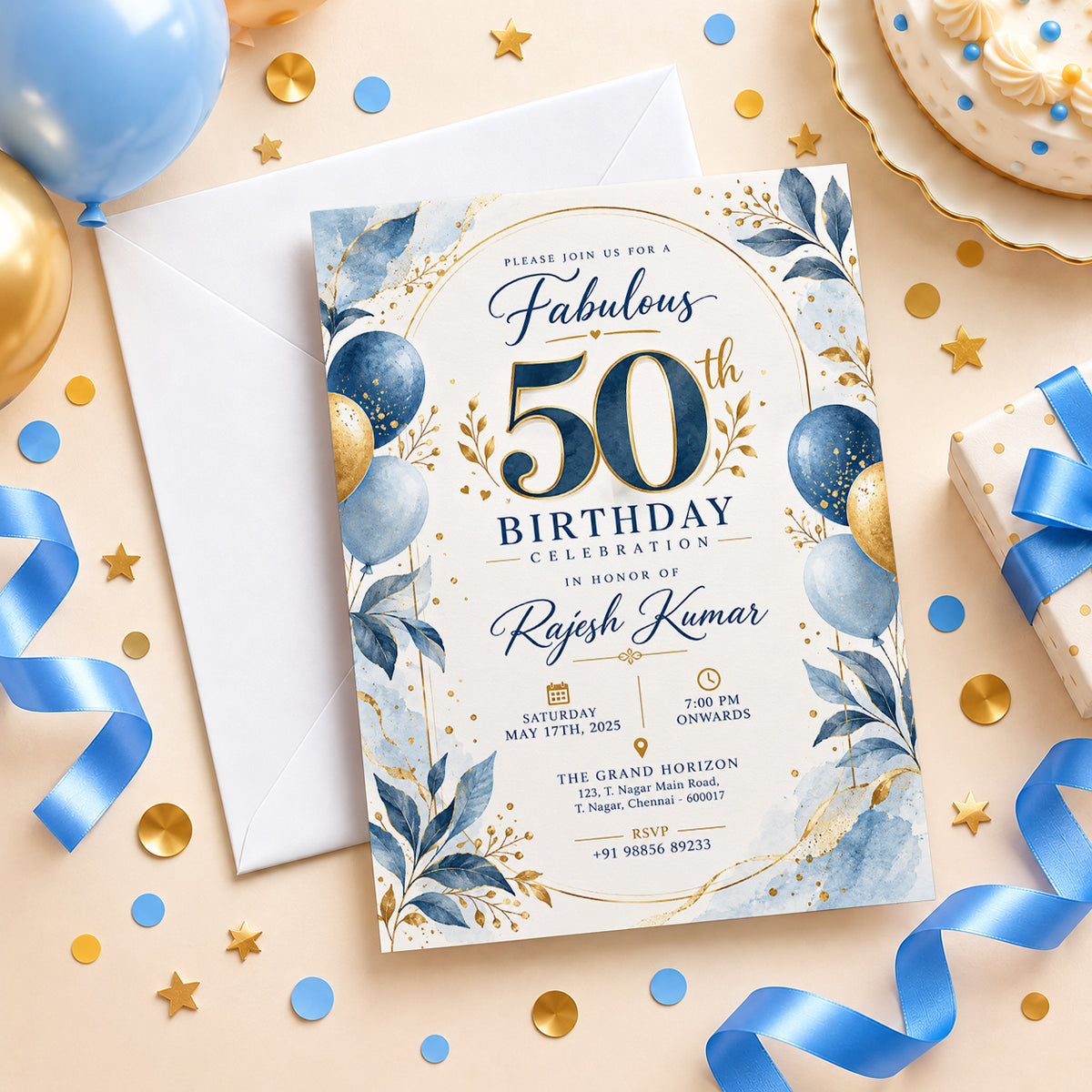 Fabulous 50th Birthday Celebration Invitation | Digital & Printed
