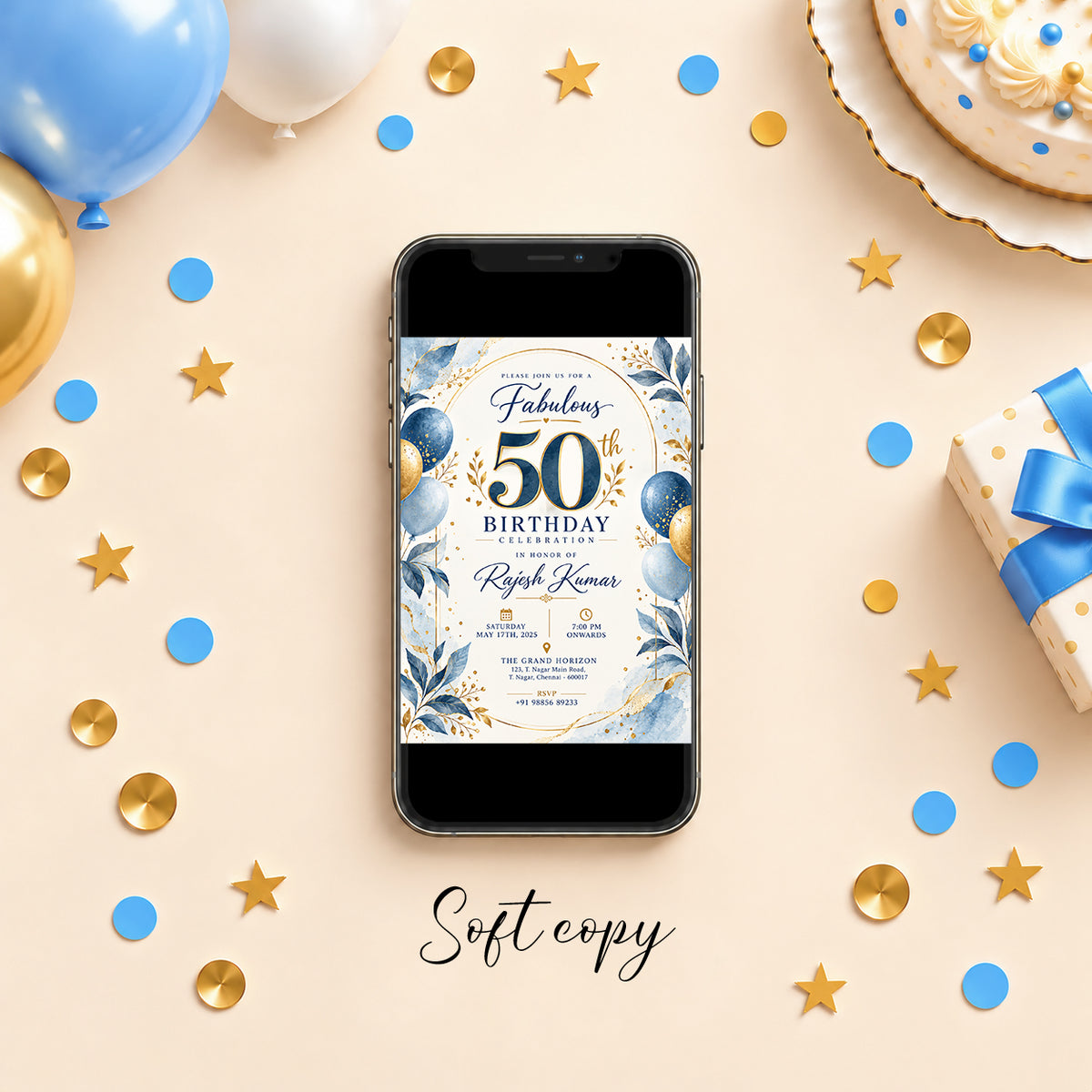 Fabulous 50th Birthday Celebration Invitation | Digital & Printed