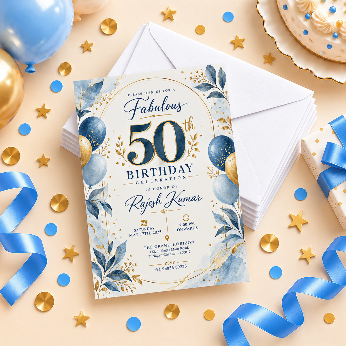 Fabulous 50th Birthday Celebration Invitation | Digital & Printed