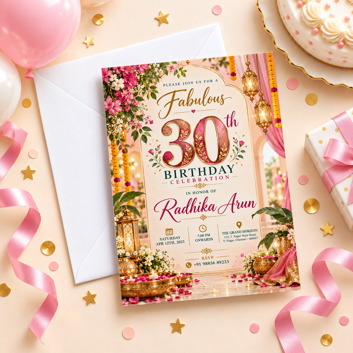 Fabulous Pink 30th Birthday Celebration Invitation | Digital & Printed