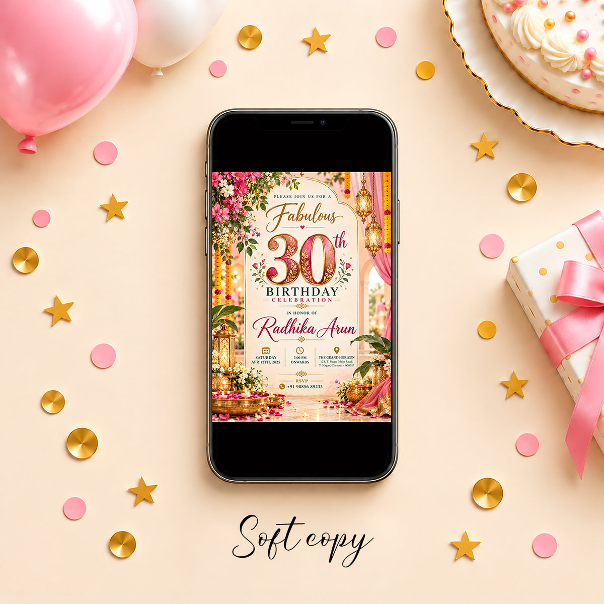 Fabulous Pink 30th Birthday Celebration Invitation | Digital & Printed