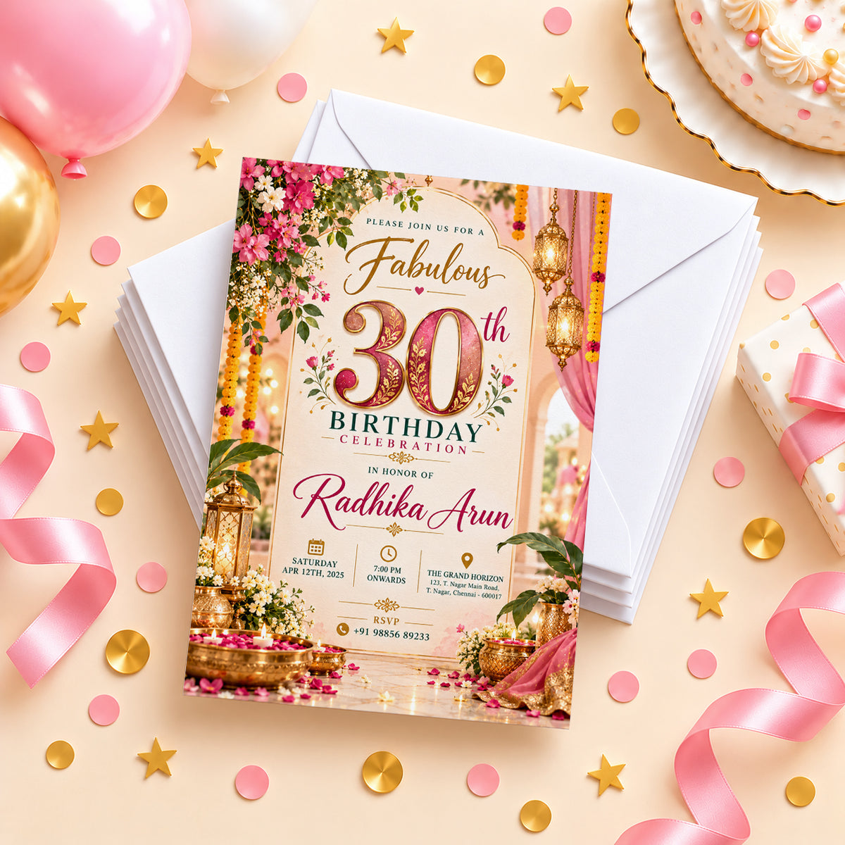 Fabulous Pink 30th Birthday Celebration Invitation | Digital & Printed