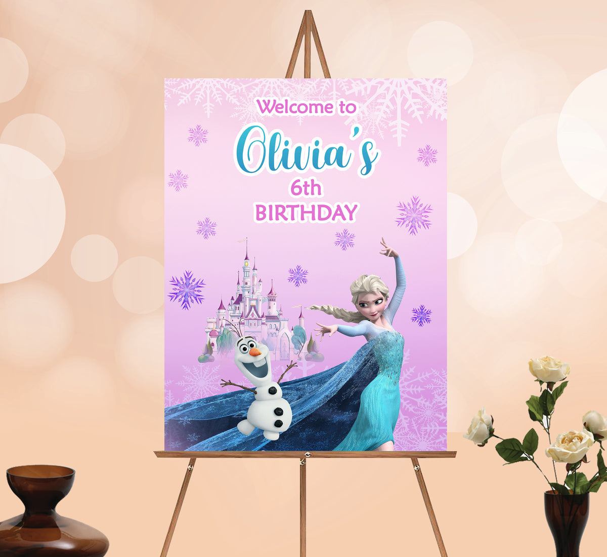 Frozen Welcome Sign, Printable Sign Board, Digital Download, Edit yourself, Corjl 0091