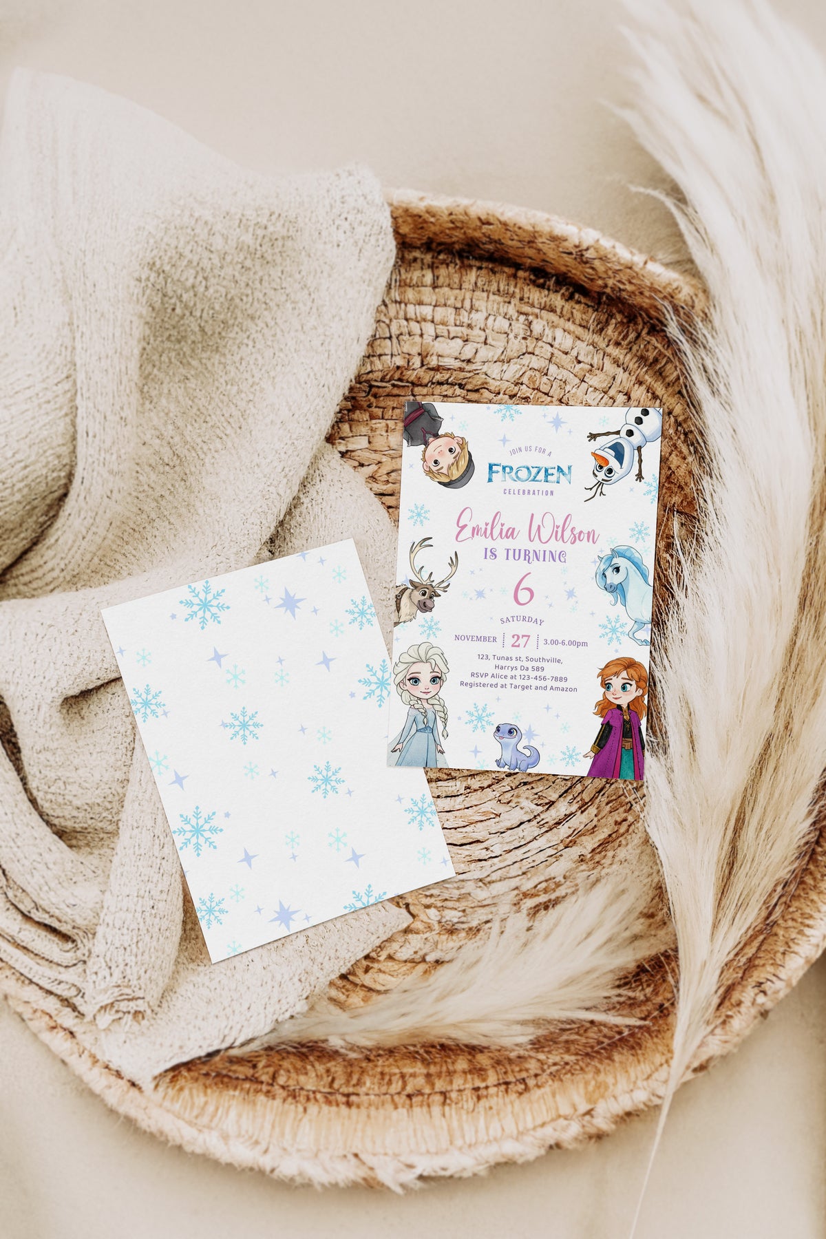 Frozen Birthday Invitation Template, Printable Invitation, Girl Birthday, Evite, Digital Invite 0660