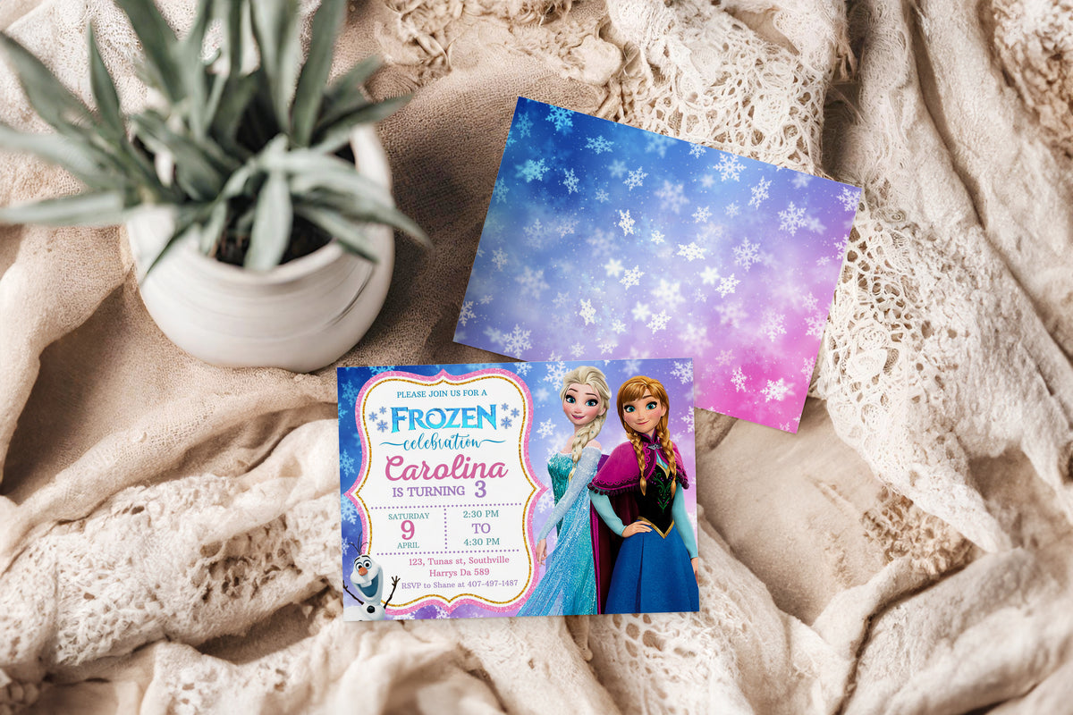 Frozen Birthday Invitation Template, Printable Invitation, Girl Birthday, Evite, Digital Invite, 0621
