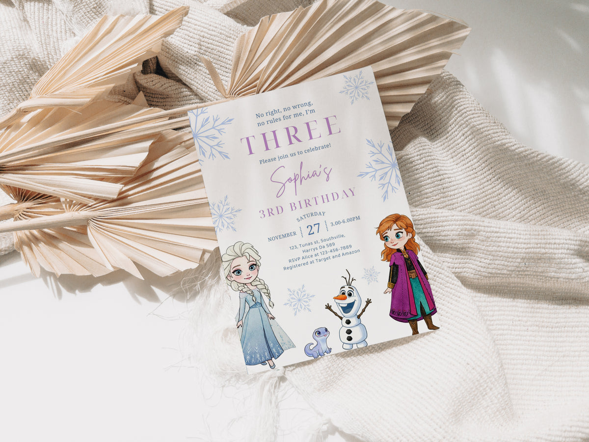 Frozen Birthday Invitation Template, Printable Invitation, Girl Birthday, Evite, Digital Invite 0664