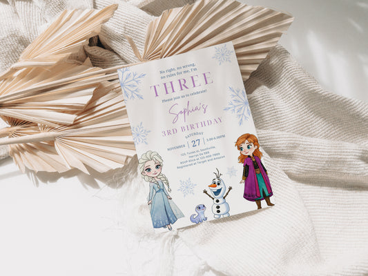 Frozen Birthday Invitation Template, Printable Invitation, Girl Birthday, Evite, Digital Invite 0664