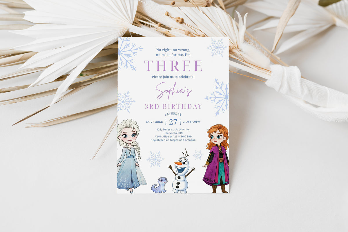 Frozen Birthday Invitation Template, Printable Invitation, Girl Birthday, Evite, Digital Invite 0664