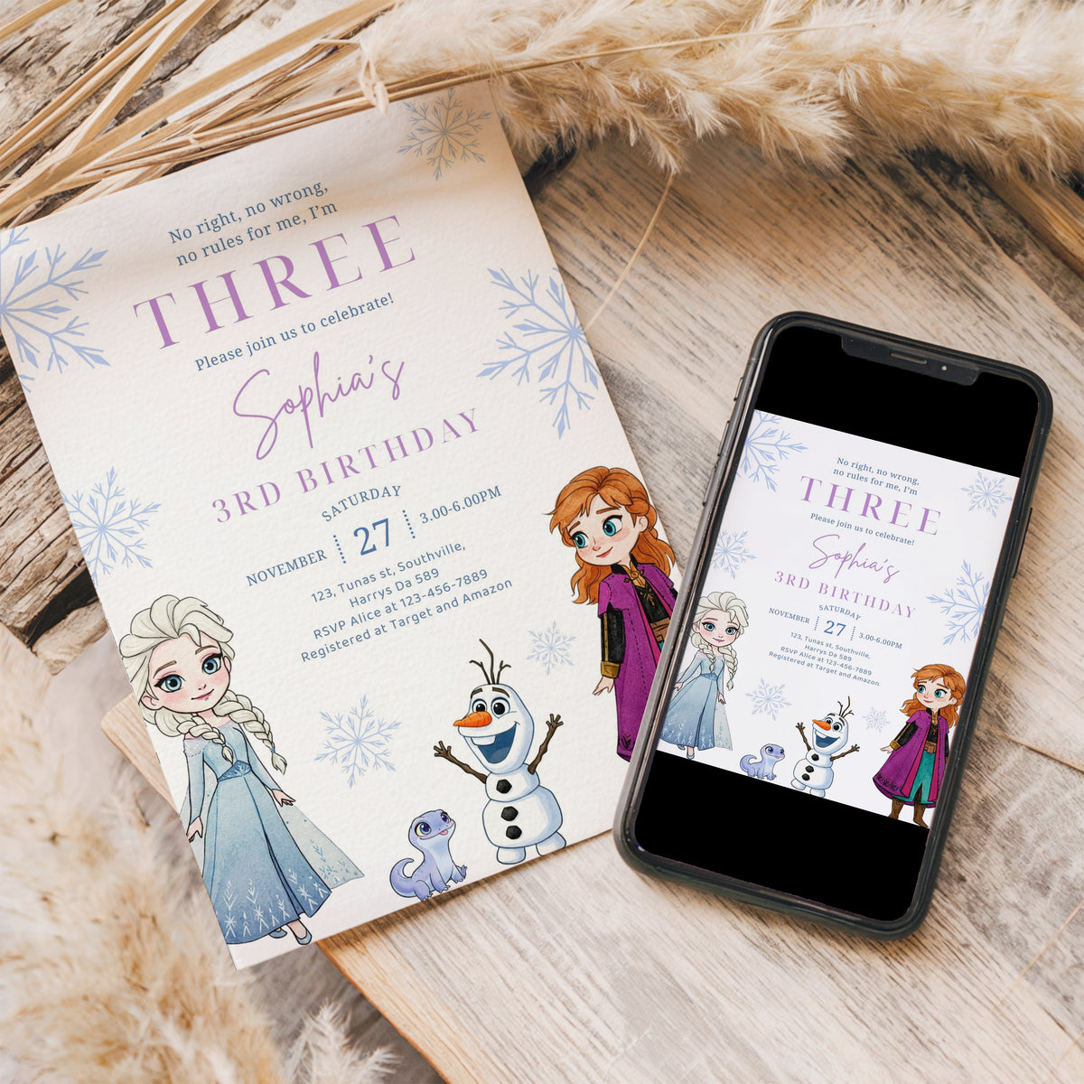 Frozen Birthday Invitation Template, Printable Invitation, Girl Birthday, Evite, Digital Invite 0664