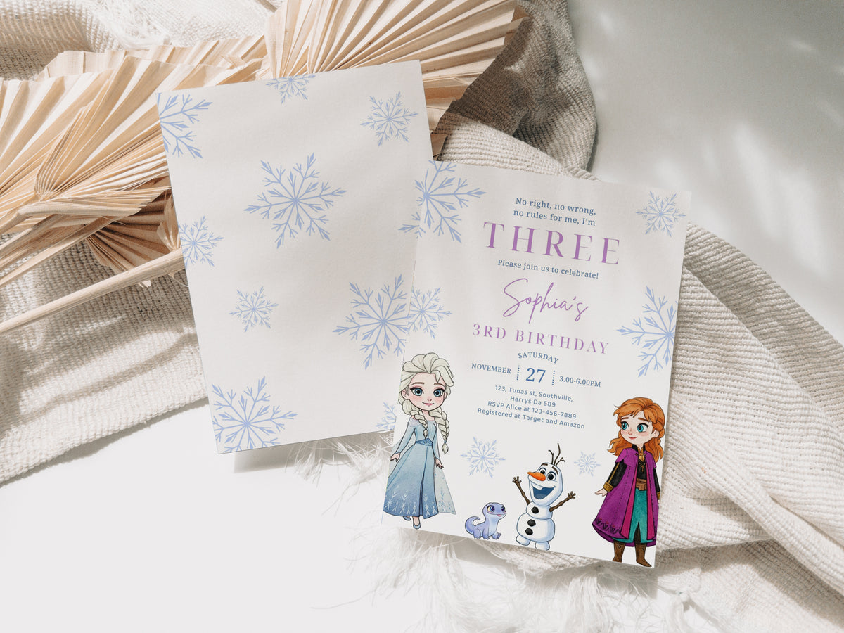 Frozen Birthday Invitation Template, Printable Invitation, Girl Birthday, Evite, Digital Invite 0664