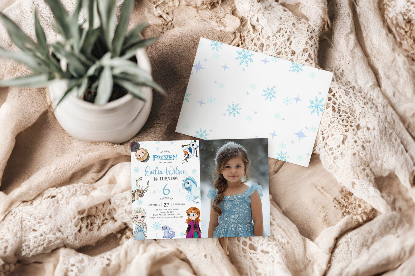 Frozen Photo Birthday Invitation Template, Printable Photo Invitation, Girl Birthday, Evite, Digital Invite 0663