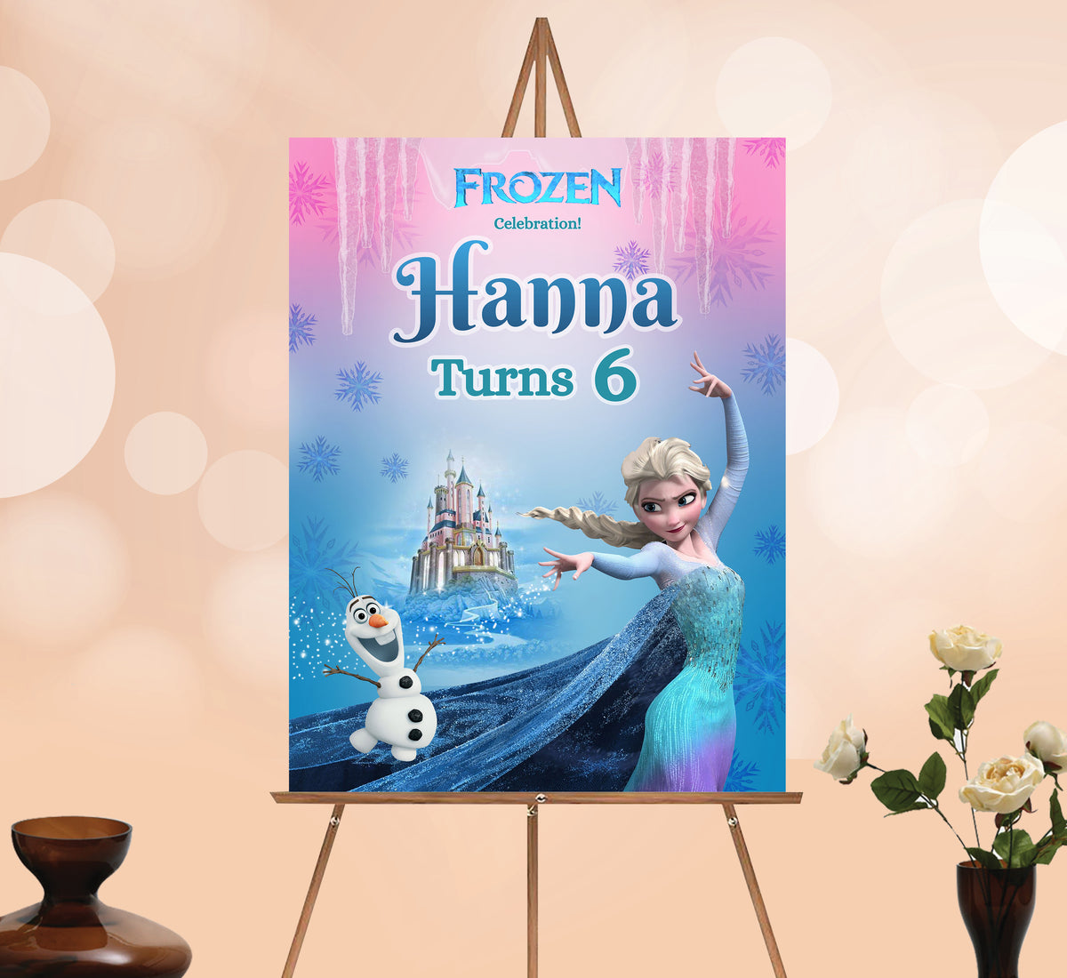 Frozen Welcome Sign, Printable Sign Board, Digital Download, Edit yourself, Corjl 0043