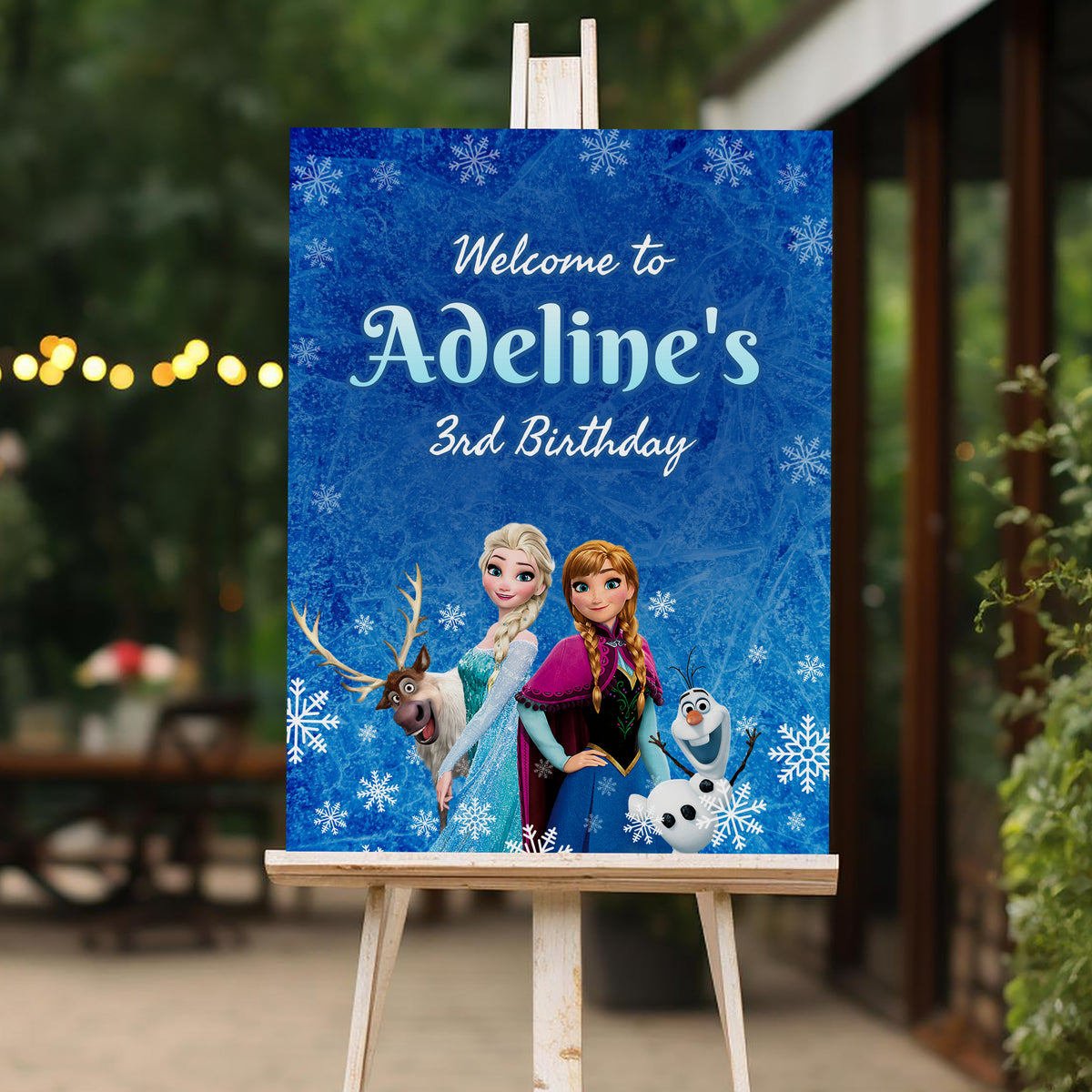 Frozen Welcome Sign, Printable Sign Board, Digital Download, Edit yourself, Corjl 0128