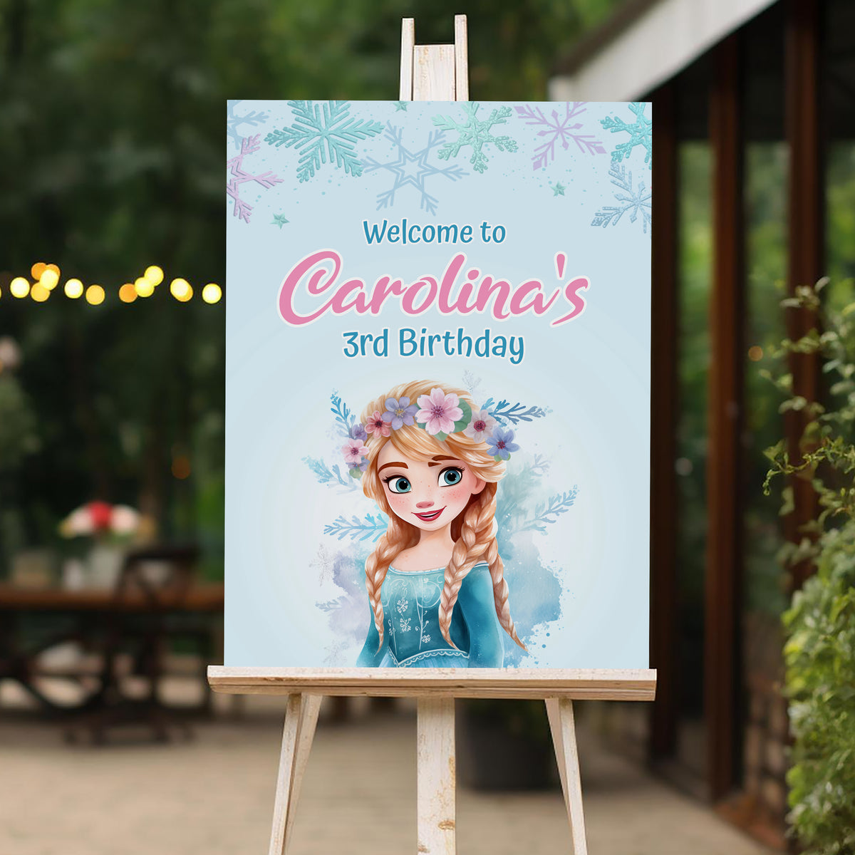 Frozen Welcome Sign, Printable Sign Board, Digital Download, Edit yourself, Corjl 0274