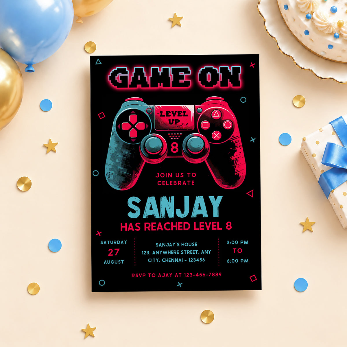 Video Game Birthday Invitation | Digital & Printed