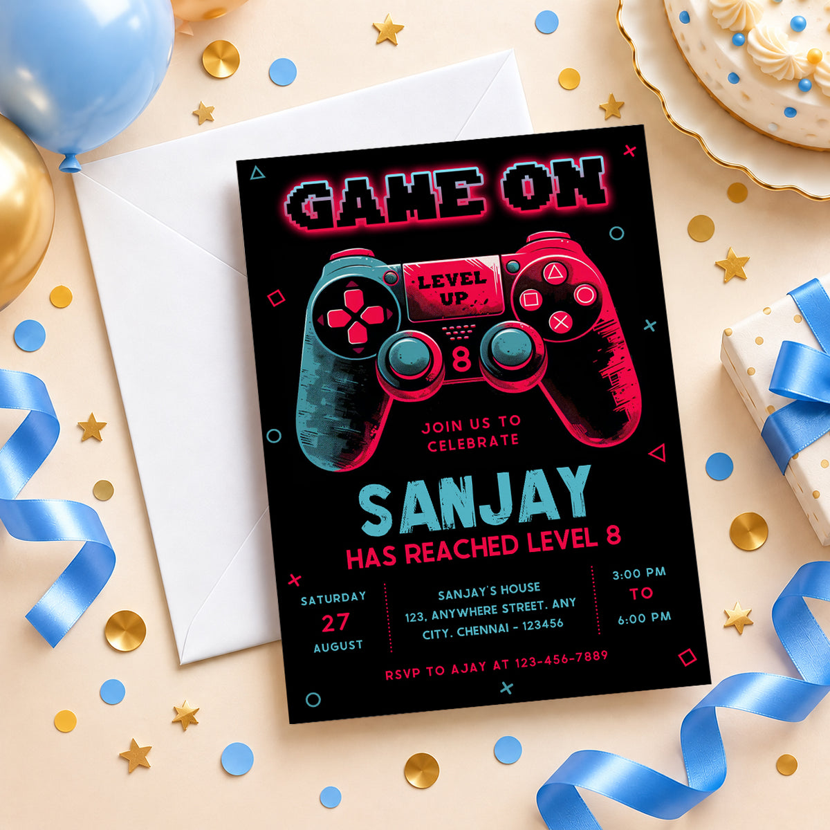 Video Game Birthday Invitation | Digital & Printed